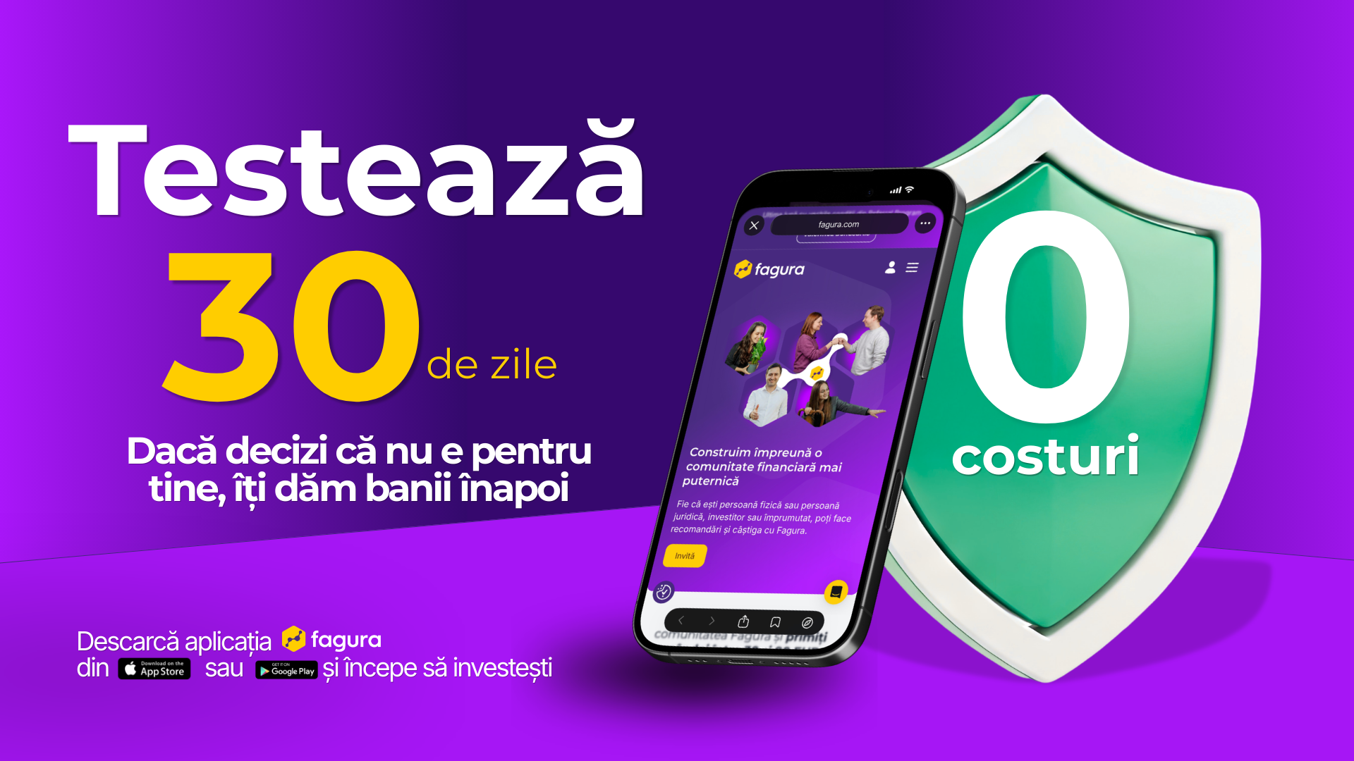 Regulamentul Campaniei: „Testează Fagura 30 de zile. Dacă nu e pentru tine, te retragi cu 0 costuri”